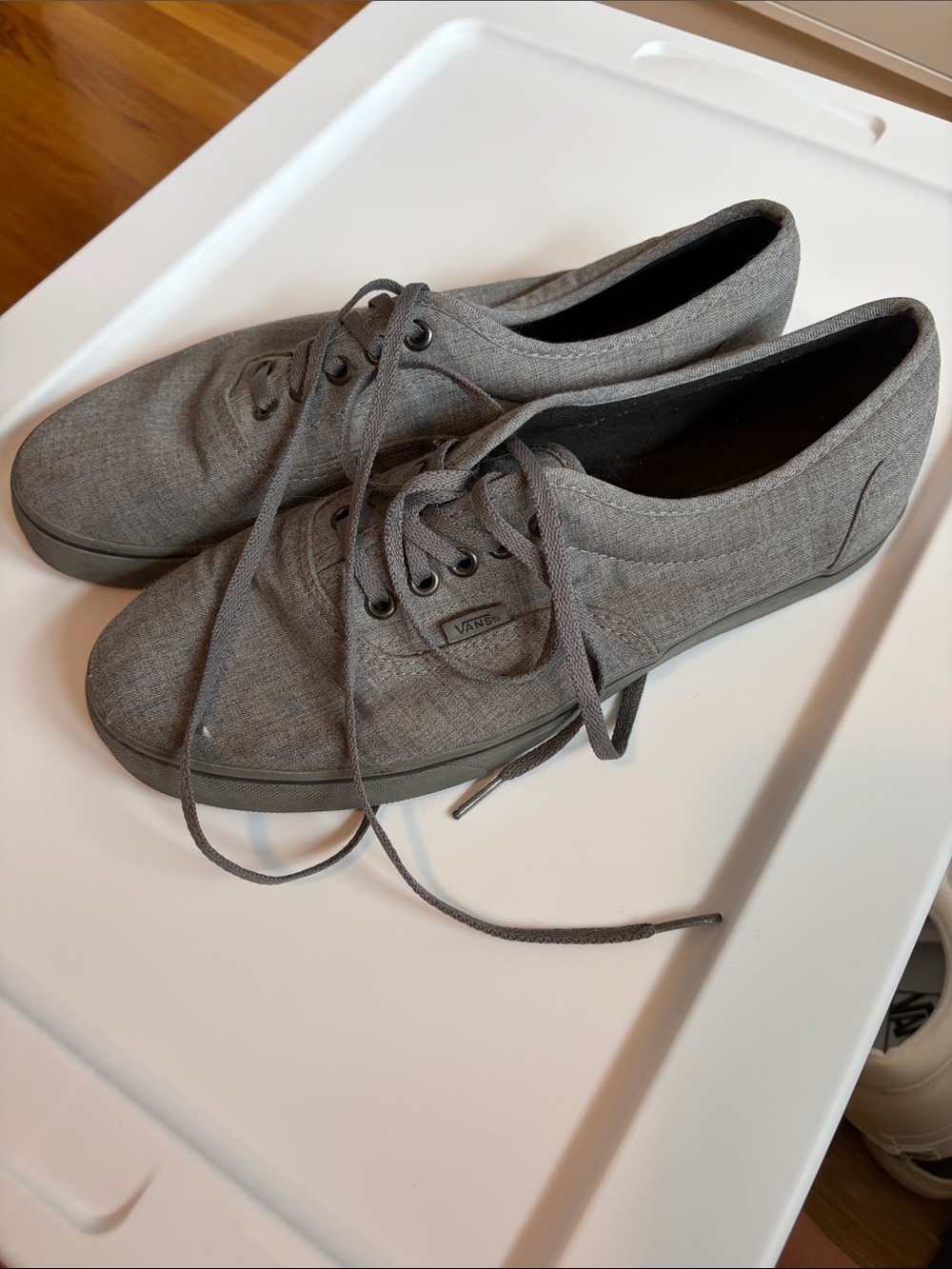 Vans Gray Canvas Low-Top Lace-Up Sneakers